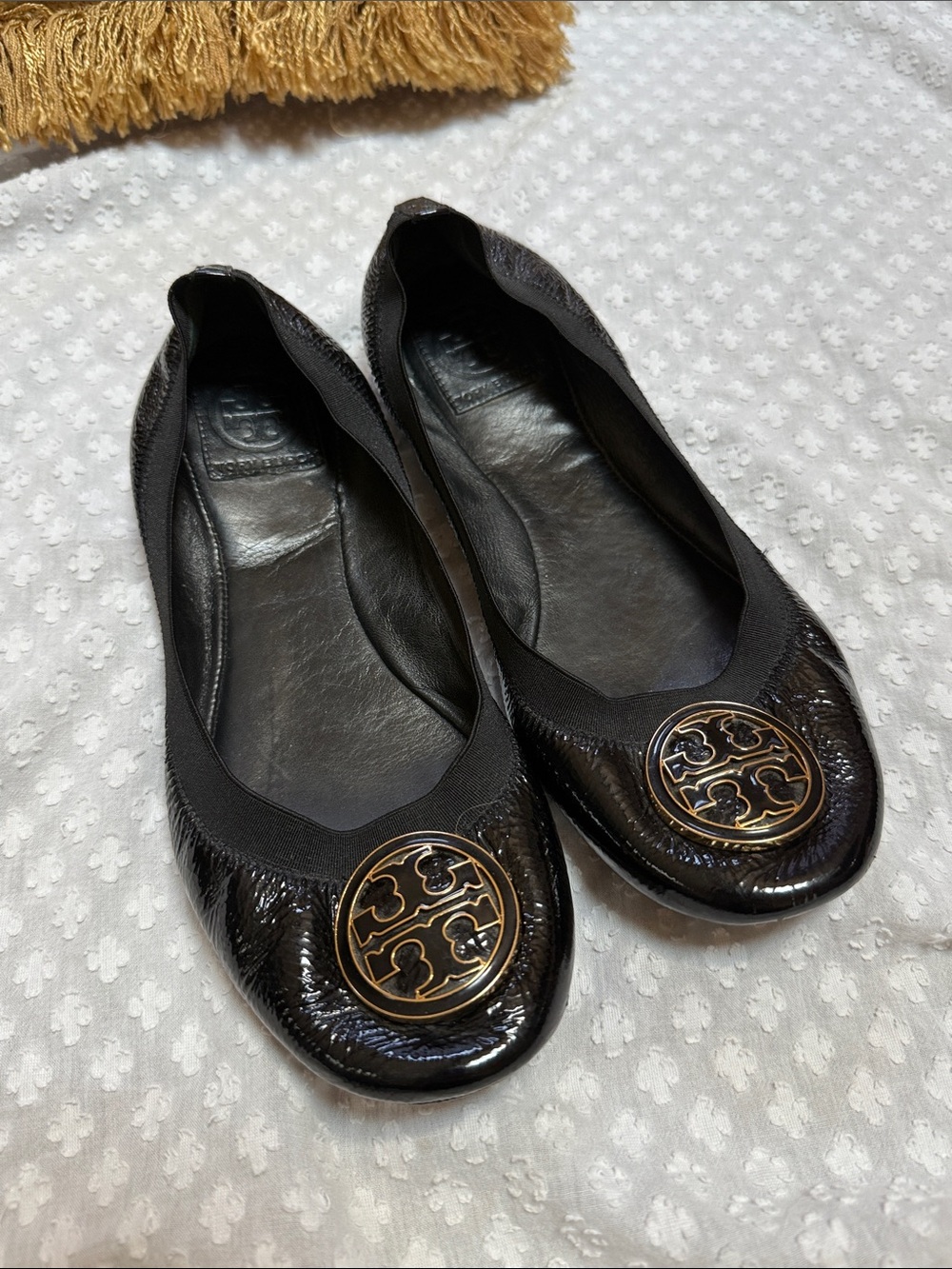 Tory Burch Caroline Flats Black Patent size 9